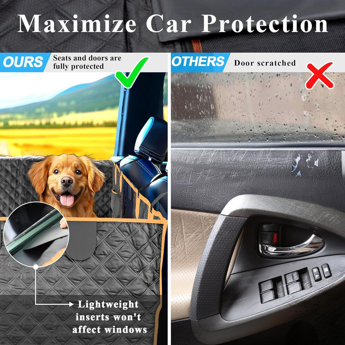 Seat cover protecting the car door and seat edges
